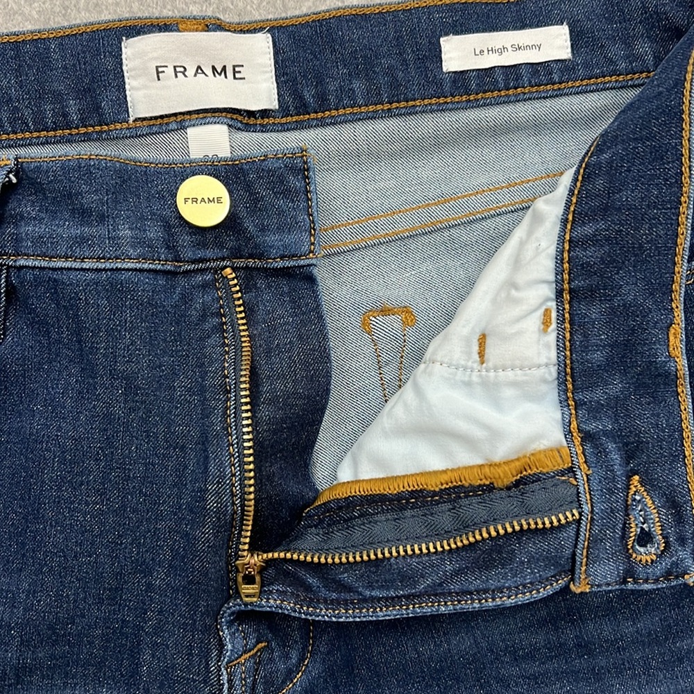 Frame Womens 32x25 Le High Skinny Ankle Henning Style LHSK949 Blue Denim Jeans - Picture 7 of 14